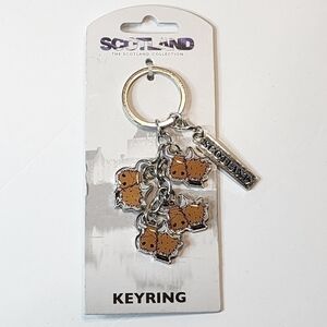 New Scotland Highland cow dangle keychain
